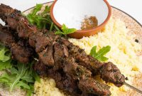 Char-Grilled Lamb Skewers with Tangy Preserved Lemon
