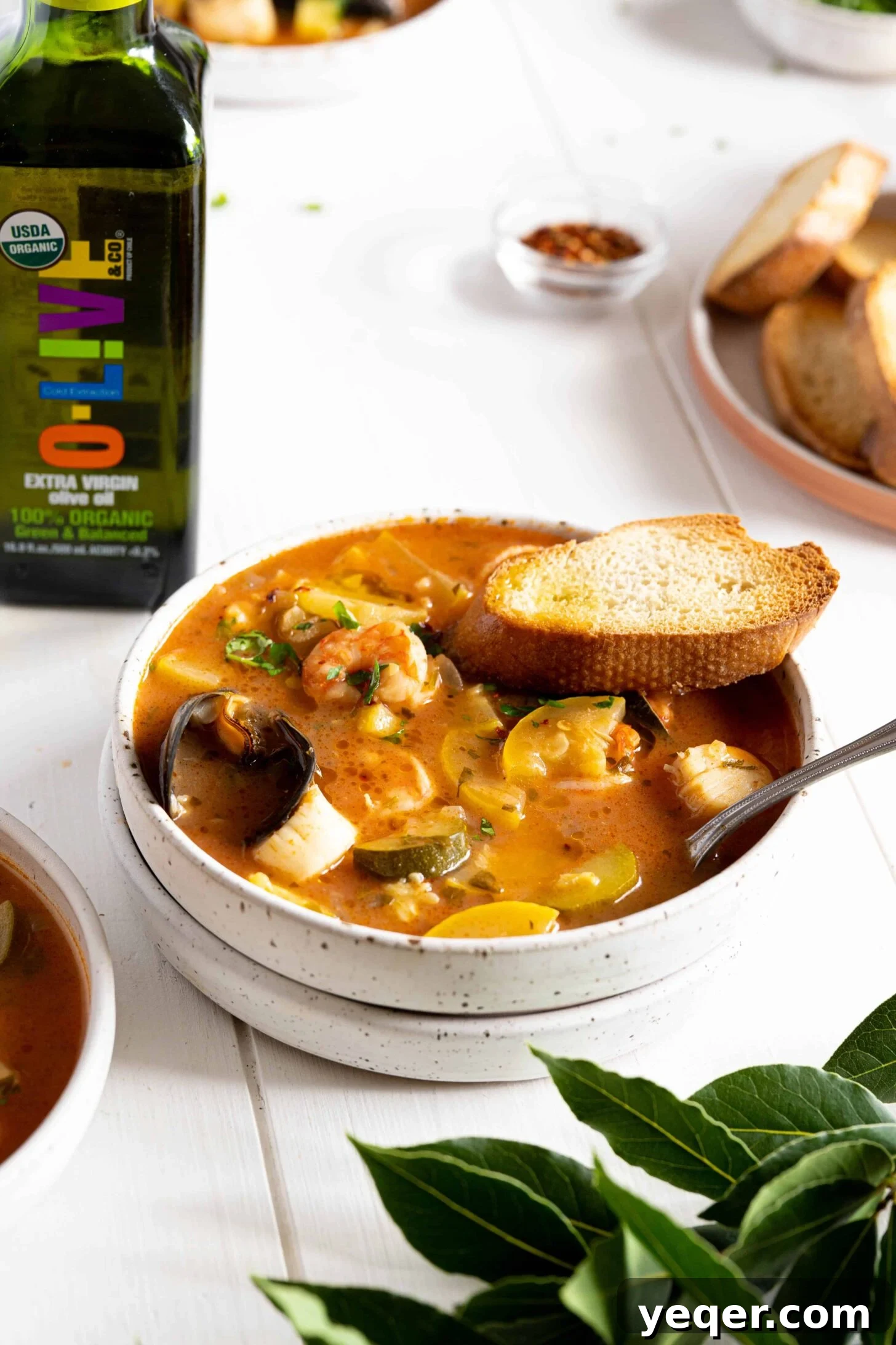 Moroccan Fish Tagine 11 A bowl of Moroccan fish stew