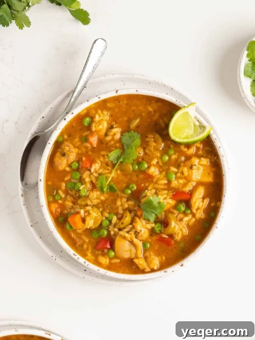 A bowl of asopao de pollo