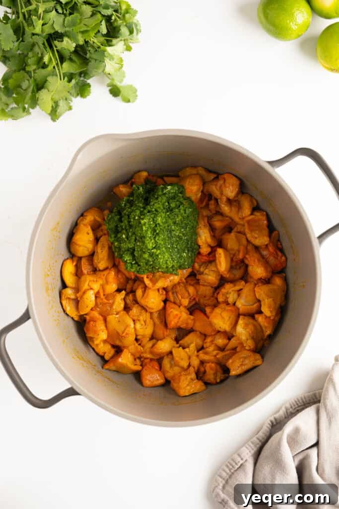 Asopao de Pollo Puerto Rico's Signature Chicken and Rice Stew 4 A pot of chicken with sofrito, bell pepper, carrot, and celery sautéing.