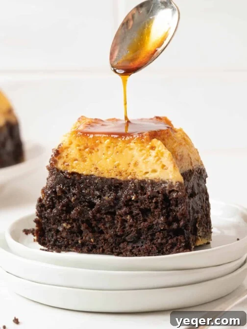 chocoflan on a plate