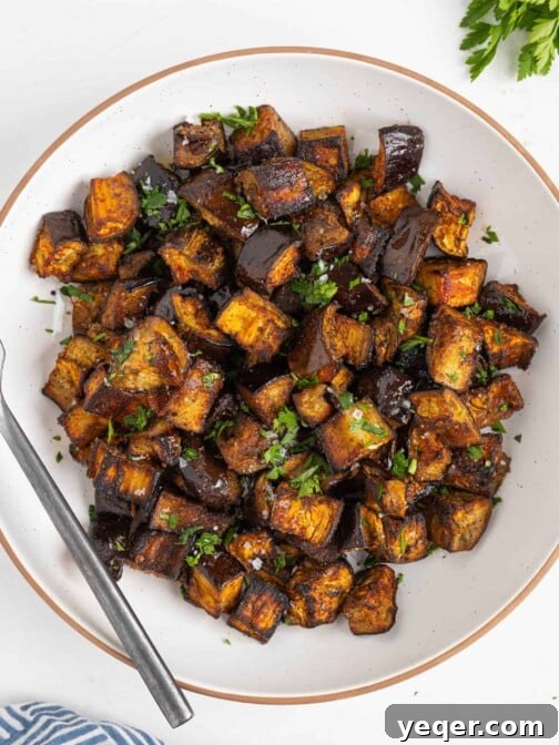 roasted eggplant in a bowl