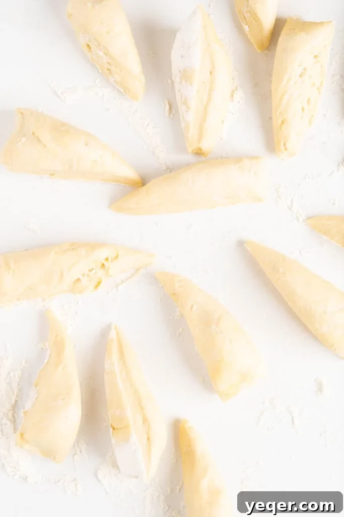 Five-Ingredient Wonder Empanada Dough 10 A well-chilled ball of empanada dough, precisely divided into smaller, equal portions, ready for shaping and rolling.