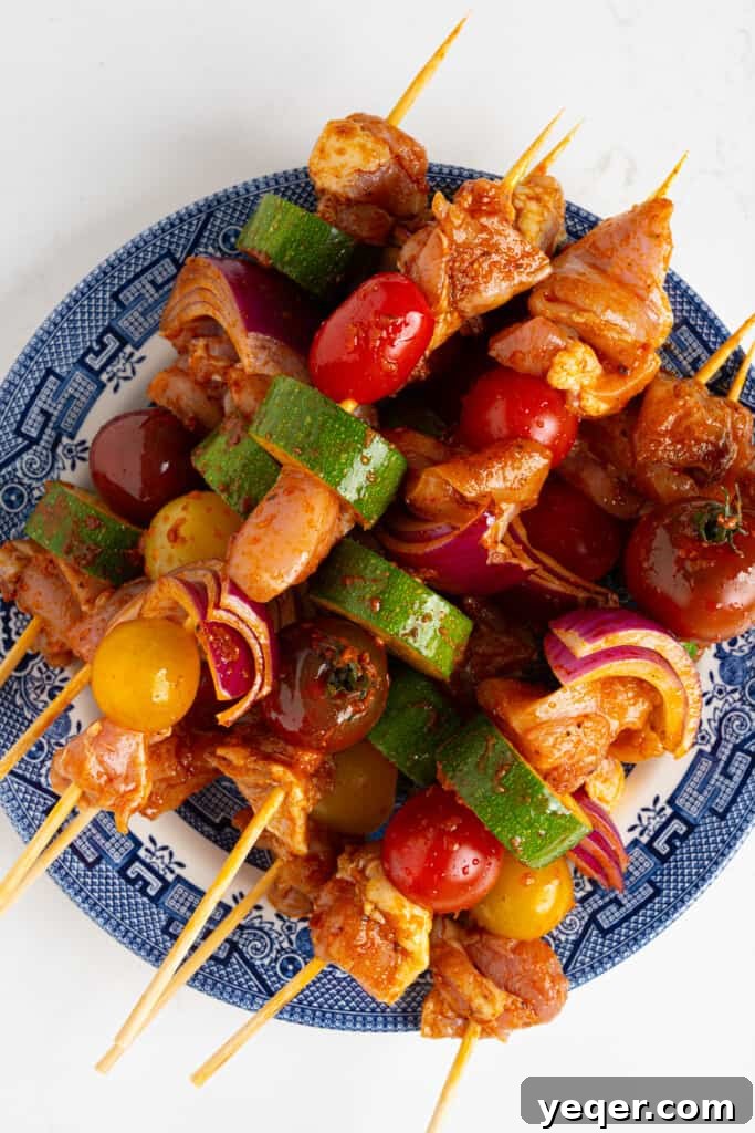 Flavor-Packed Harissa Chicken Skewers in 30 Minutes 7 harissa chicken and veggie skewers ready to cook
