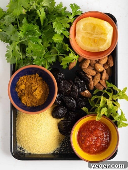 Moroccan ingredients on a tray