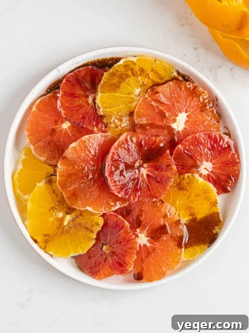 A perfectly plated Moroccan orange salad with a hint of cinnamon and orange blossom water.