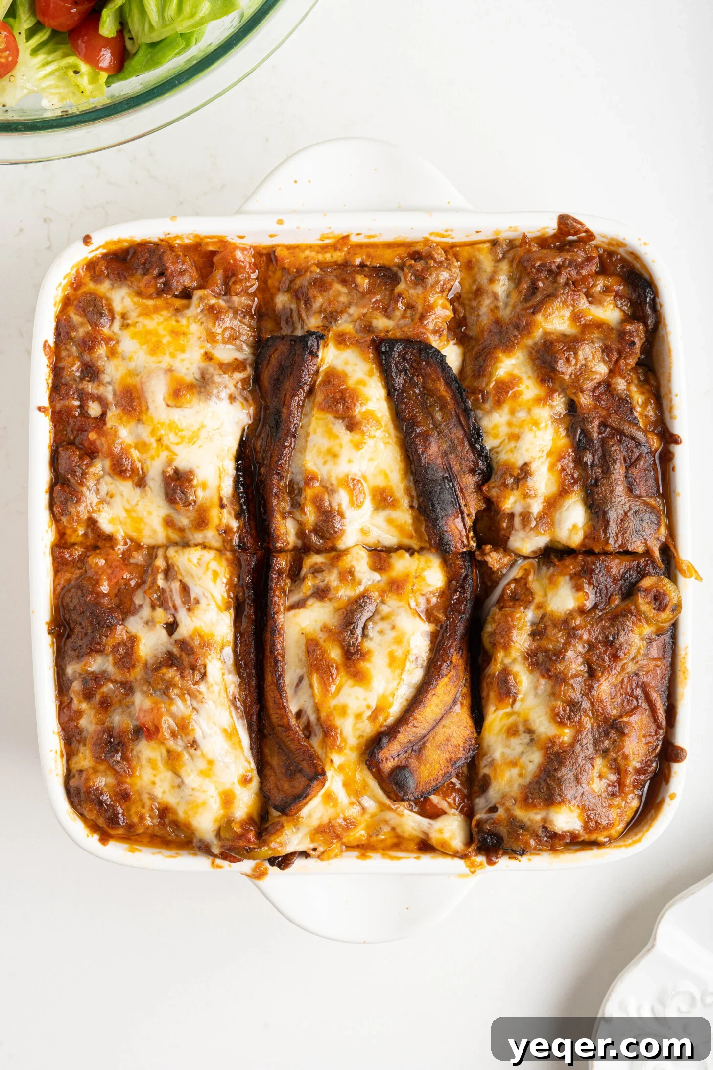 Caramelized Plantain Lasagna 8 pastelón cut into 6 slices