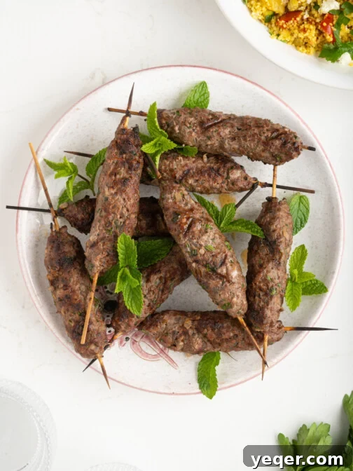 A plate of Moroccan grilled kefta