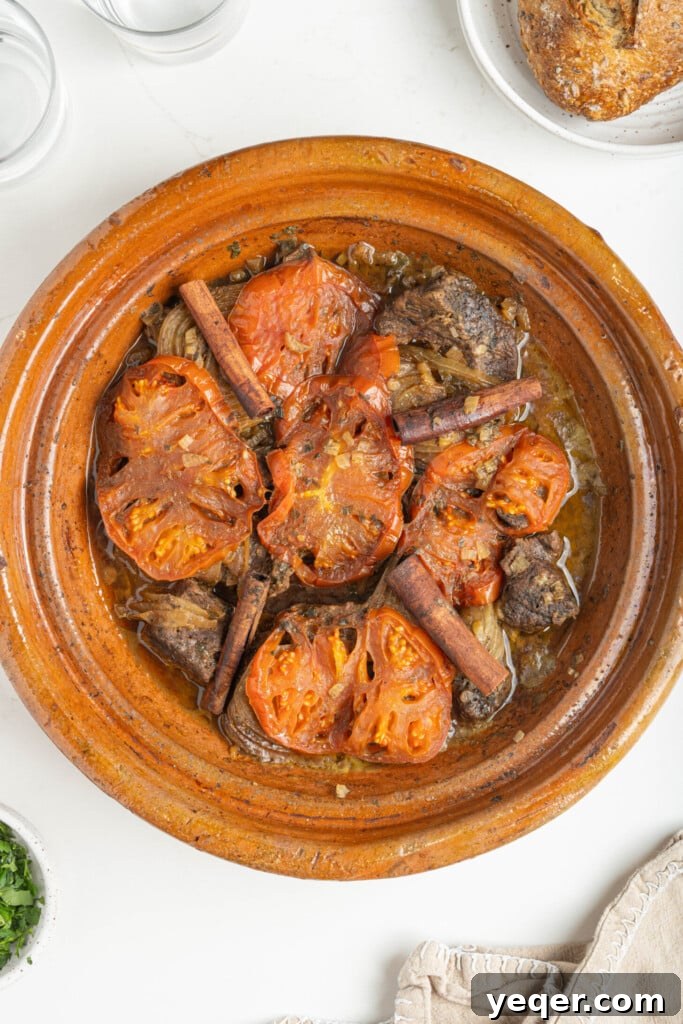Rich Moroccan Beef Tagine with Tomatoes and Onions 9 a Moroccan beef tagine
