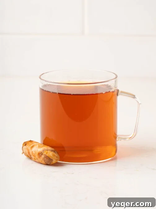 a mug of turmeric tea