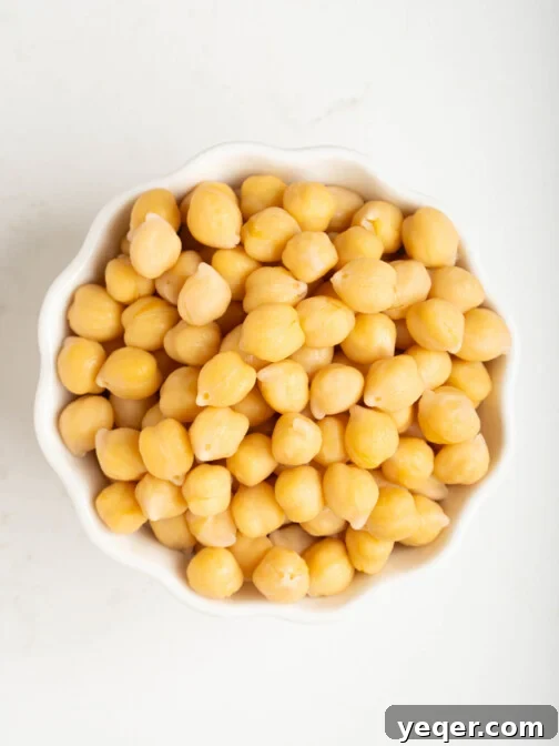a bowl of cooked chickpeas