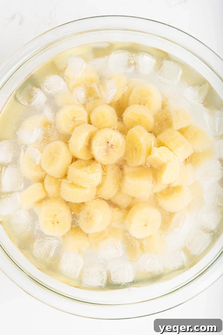 Green Banana Escabeche 7 boiled sliced bananas in ice water