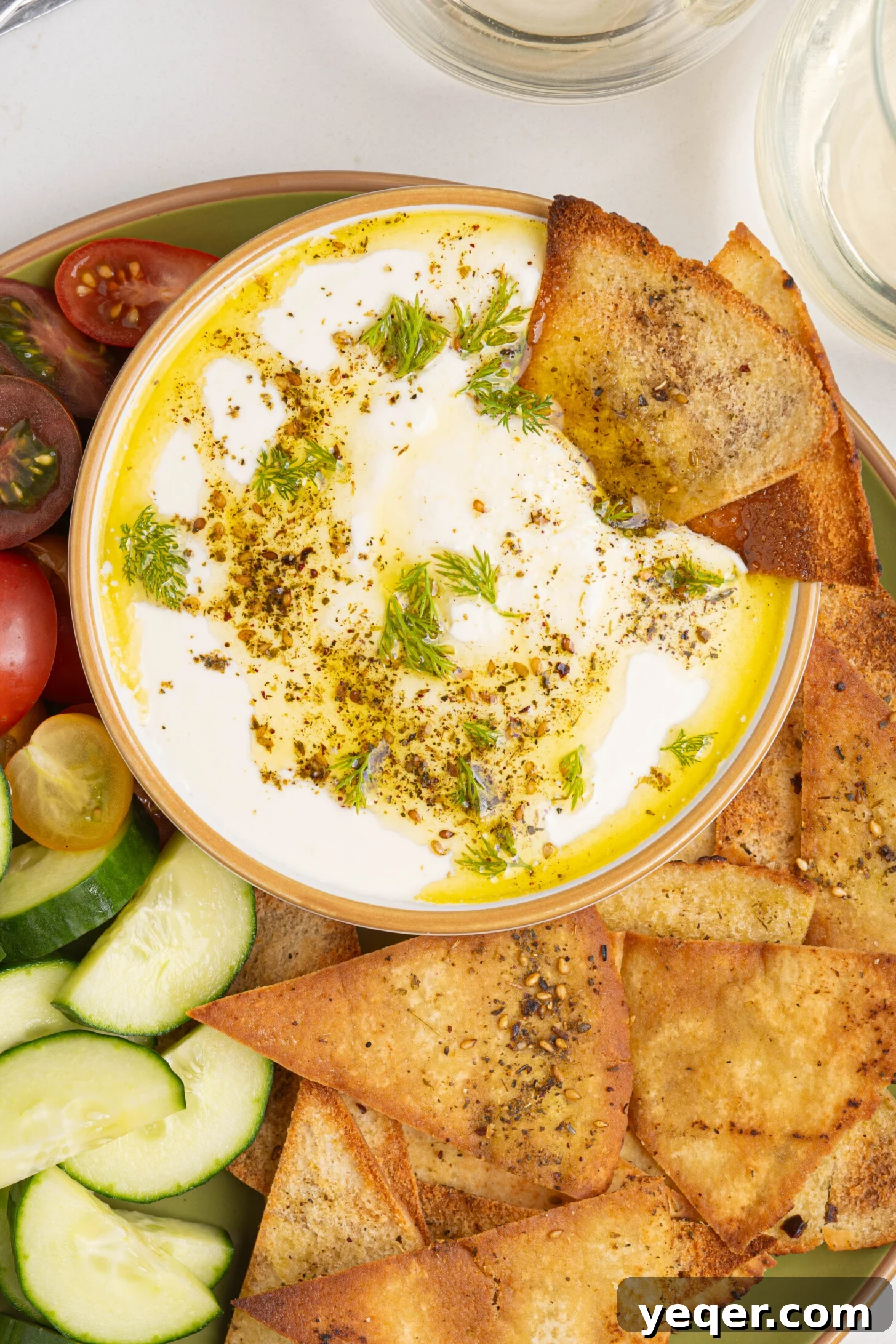 Pillowy 5-Minute Whipped Feta Dip 2 A bowl of creamy whipped feta dip.