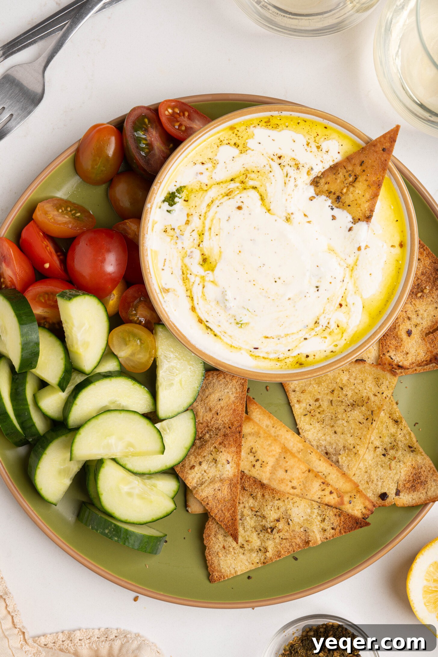 Pillowy 5-Minute Whipped Feta Dip 9 A bowl of creamy whipped feta dip.