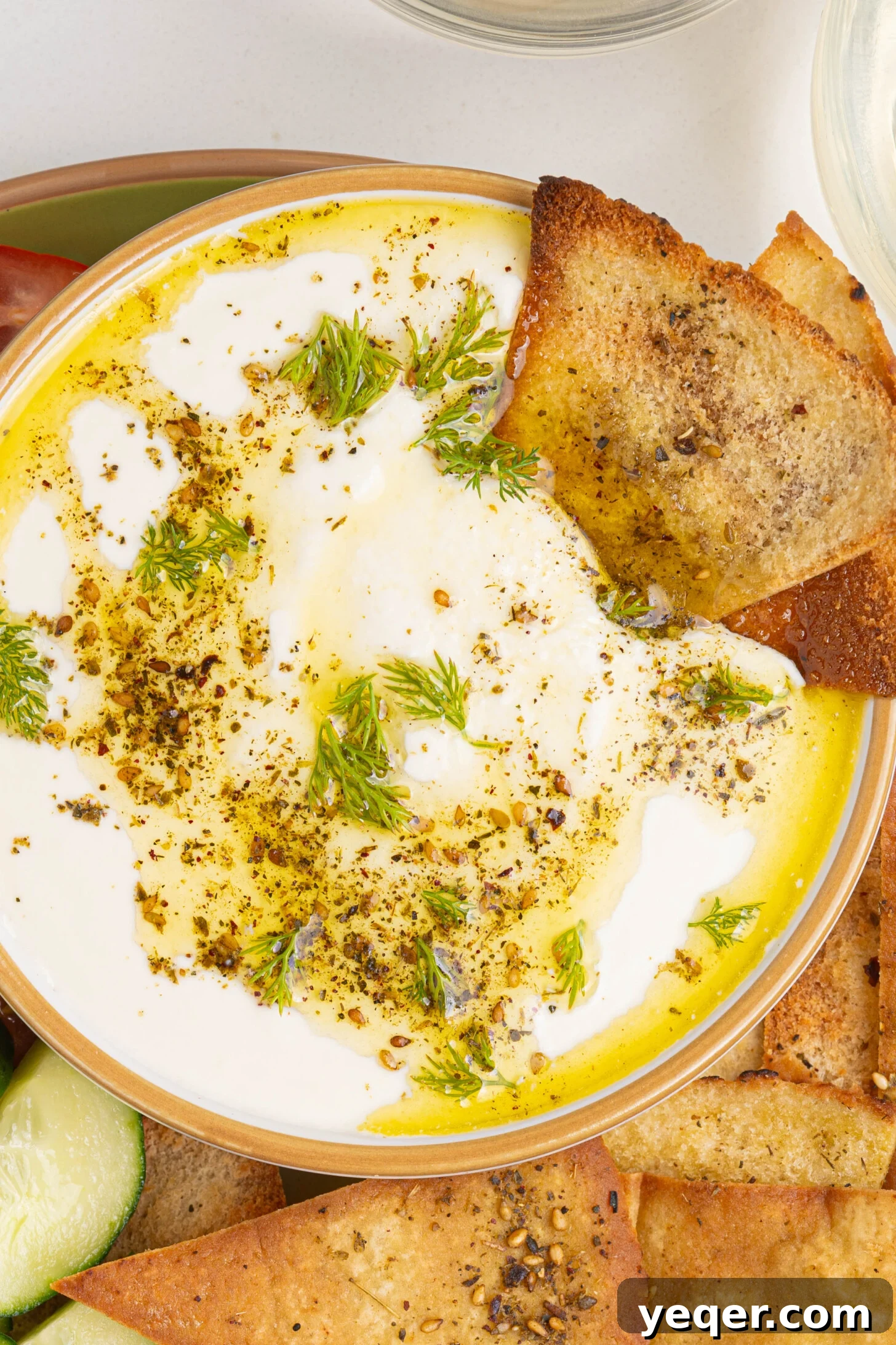 Pillowy 5-Minute Whipped Feta Dip 10 A bowl of creamy whipped feta dip.
