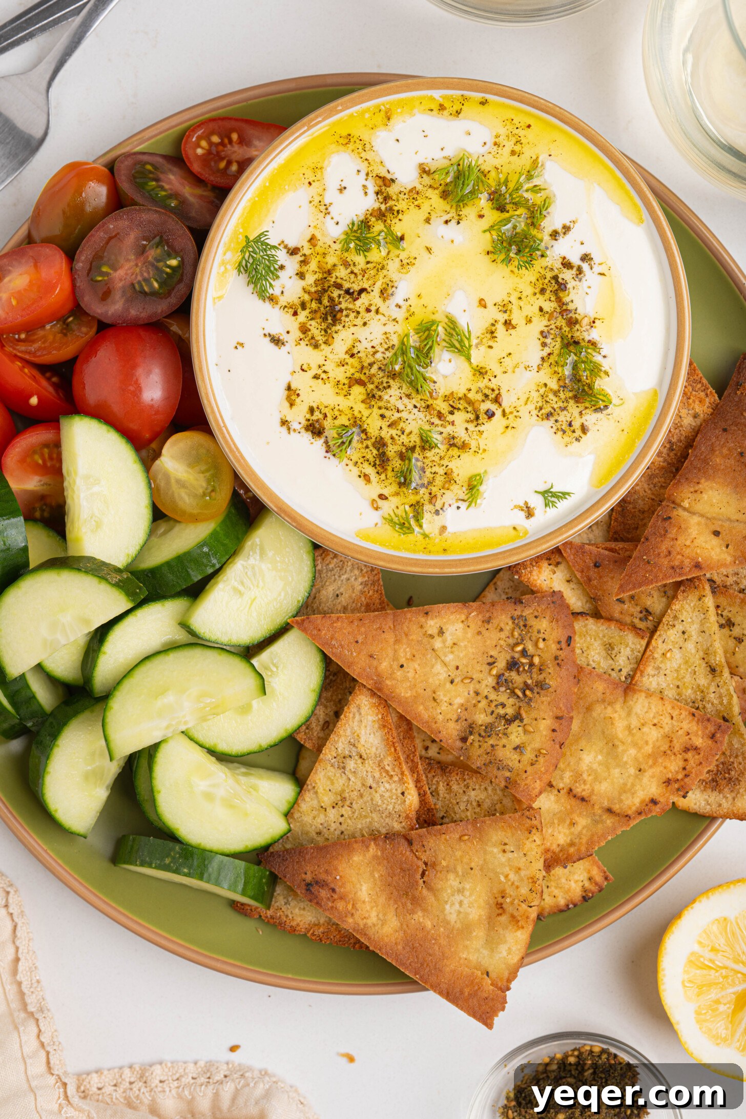 Pillowy 5-Minute Whipped Feta Dip 6 A bowl of creamy whipped feta dip.