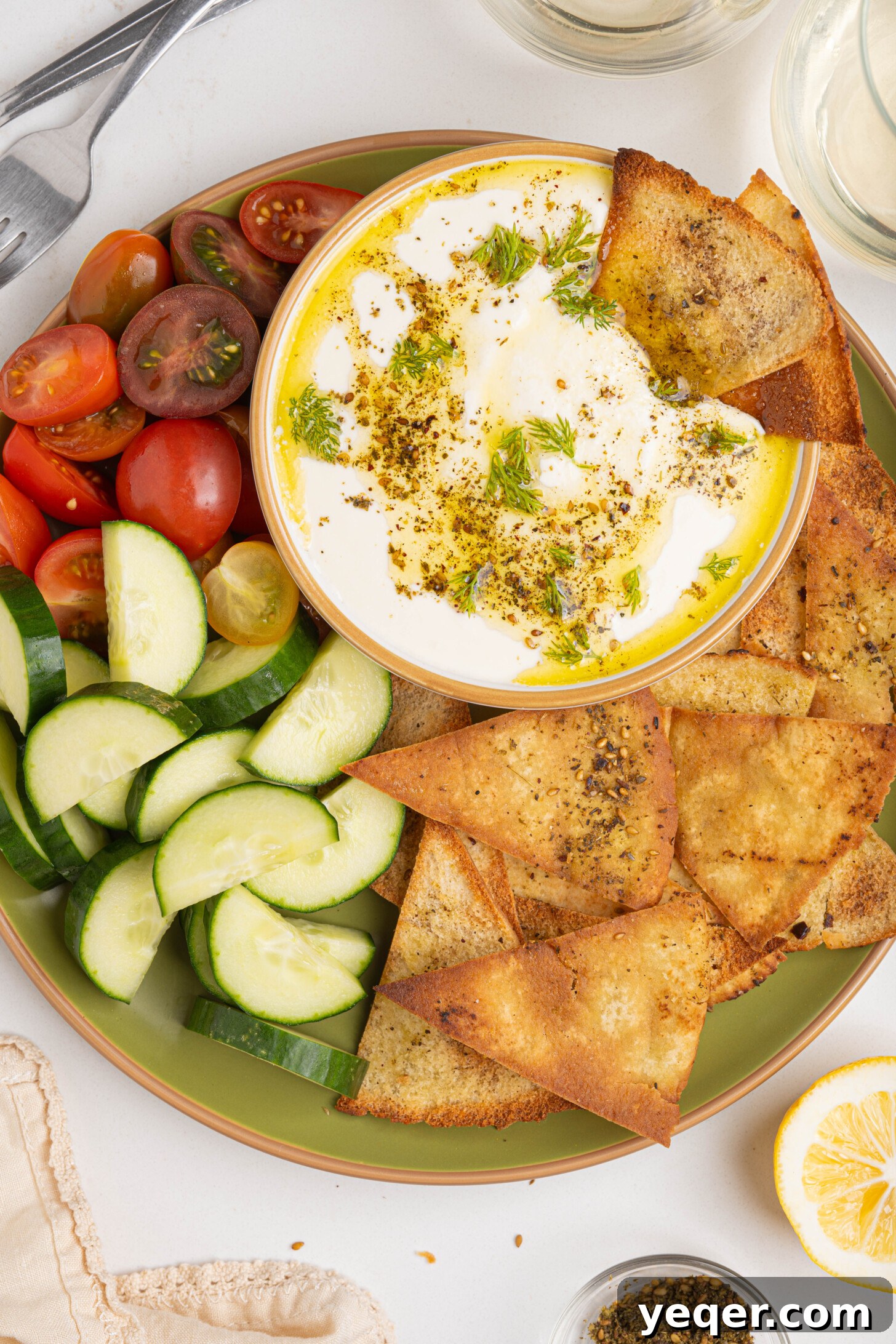 Pillowy 5-Minute Whipped Feta Dip 7 A bowl of creamy whipped feta dip.