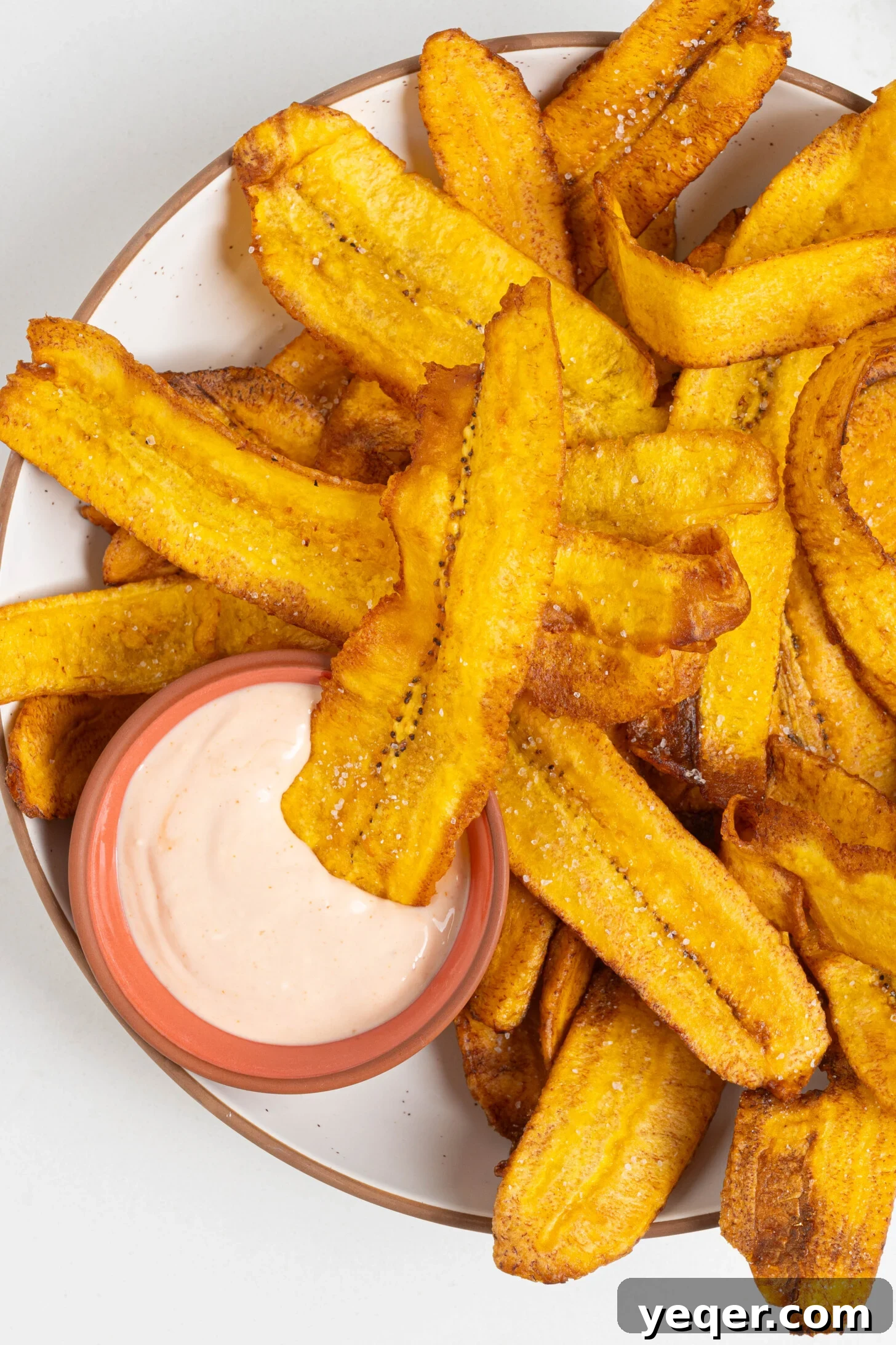 Crispy Plantain Delights 2 Crunchy fried plantain chips in a bowl, ready to be served as a delightful snack.