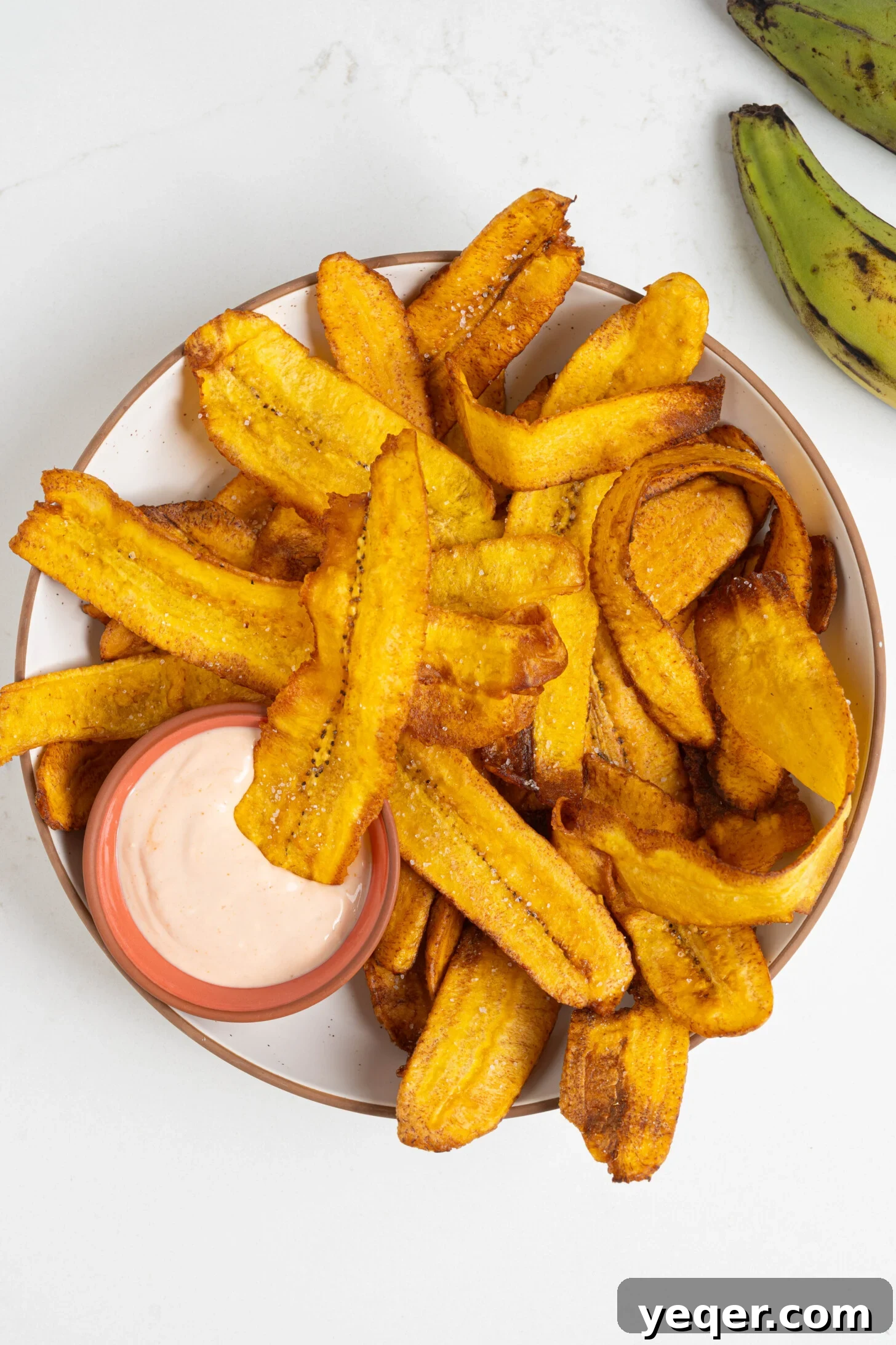 Crispy Plantain Delights 3 Another view of crunchy fried plantain chips presented in a rustic bowl.