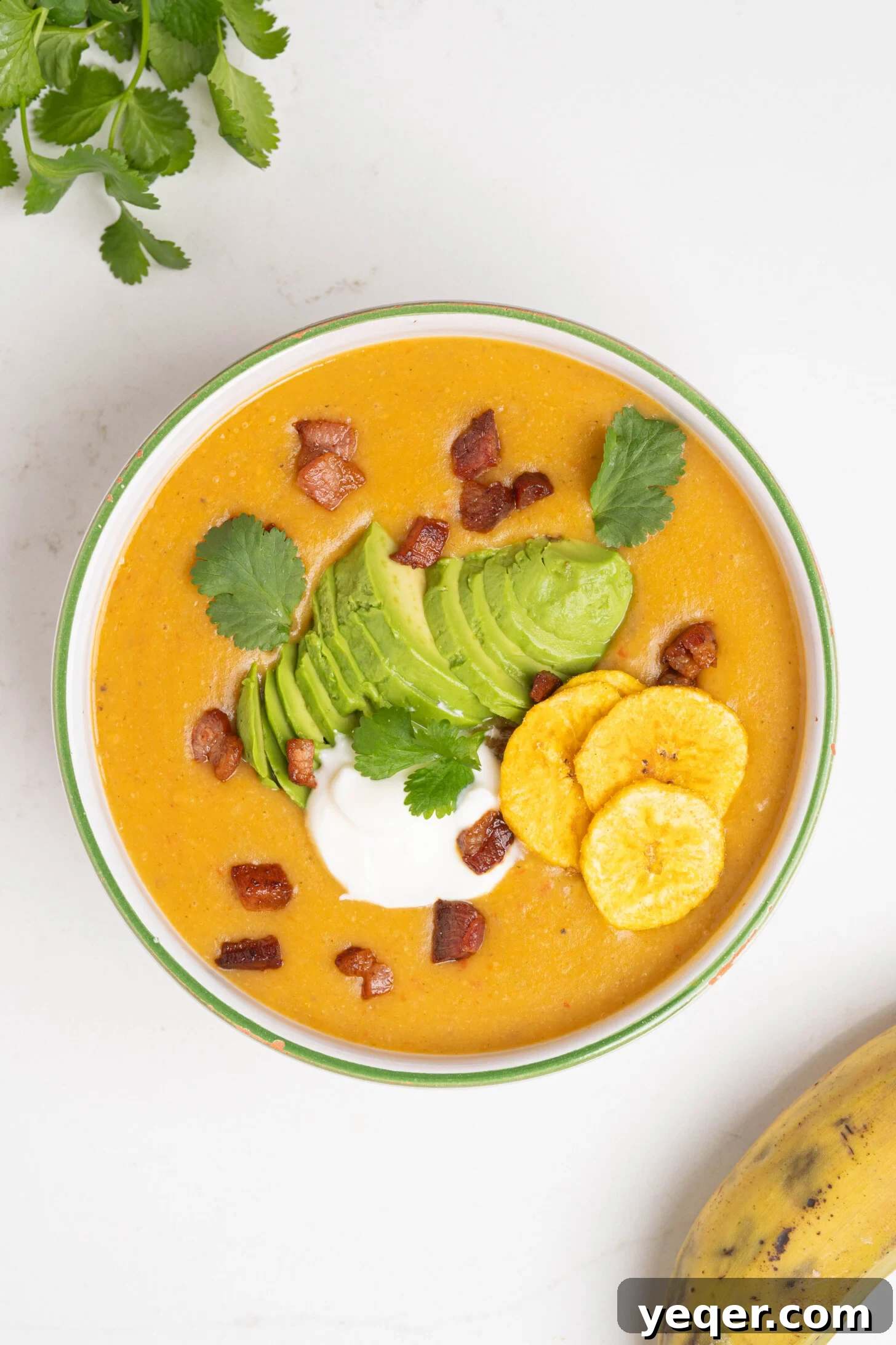 A bowl of plantain soup.