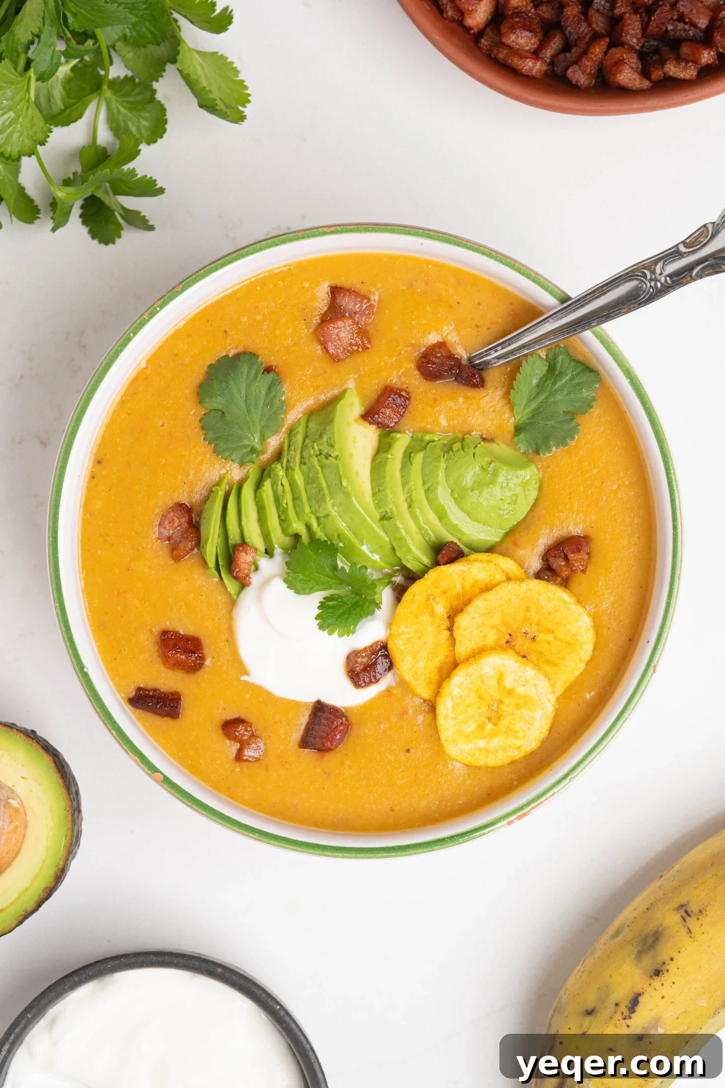 A bowl of plantain soup.