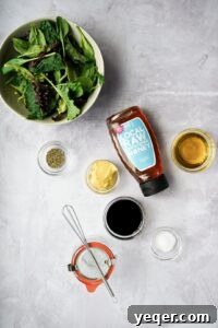 Signature Balsamic Vinaigrette 3 All the ingredients for classic balsamic vinaigrette.