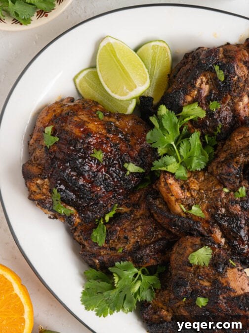 Grilled Pollo Asado on a platter.