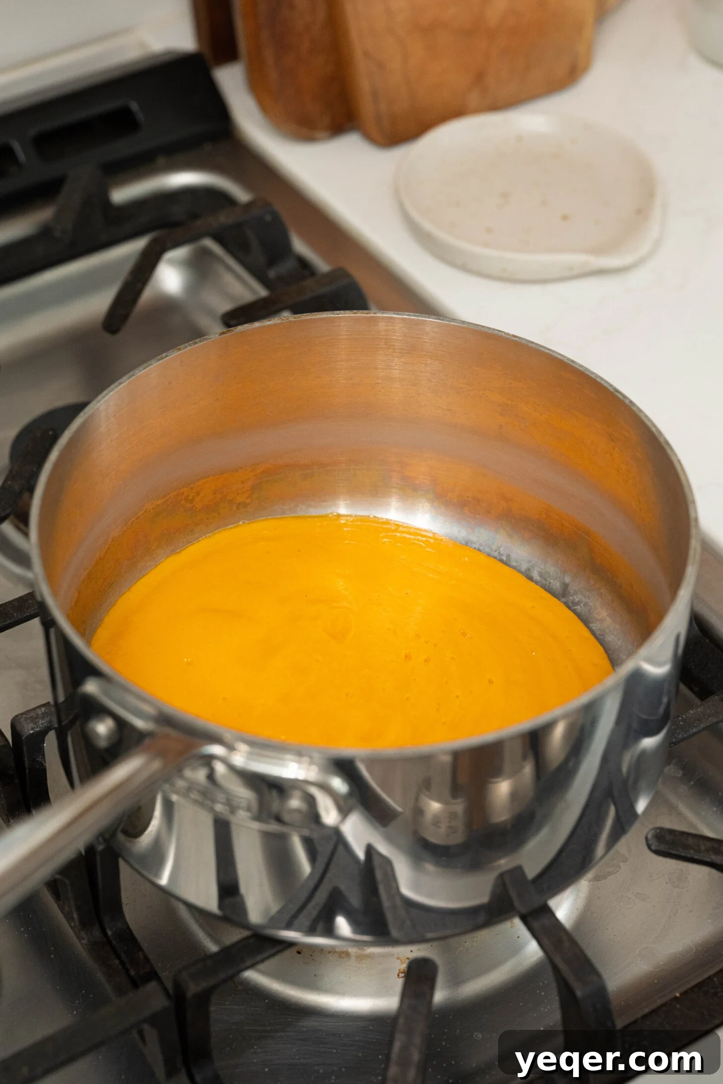 Tropical Fire Mango Habanero Sauce 10 A pot of mango habanero hot sauce.