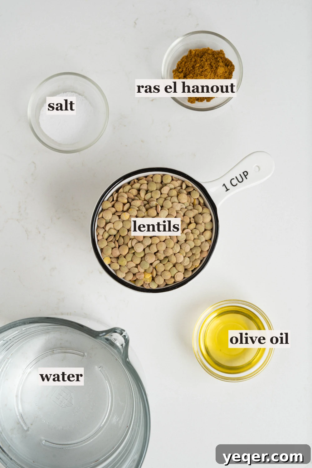 Golden Roasted Lentil Crisps 4 Bowls of lentils, salt, oil, and more.