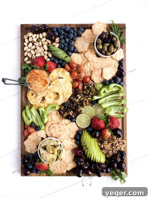 A colorful Vegan Charcuterie Board.