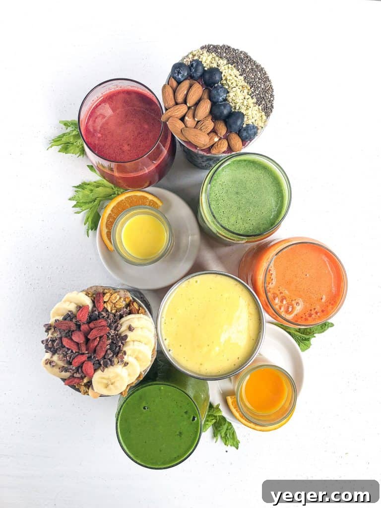 Portland Food Photography: Behind the Stellar Juices Lens 4 The full menu display at Stellar Juices, featuring a vibrant array of wellness shots, smoothies, and freshly squeezed juices.