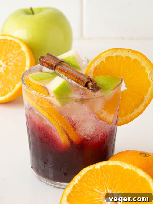 A glass of red sangria.